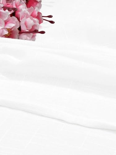 Image of LINENWALAS Decorative Cotton Sheer Curtains 5 Feet Long for Window, 3 Panel Printed Curtains for Home Decor, Living Room, Bedroom, Kitchen, Grommet Hanging (5 Feet x 4.5 Feet, Bird Paradise, White)