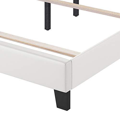 Furinno Pessac PU Leather Upholstered Platform, Full, White - image 8