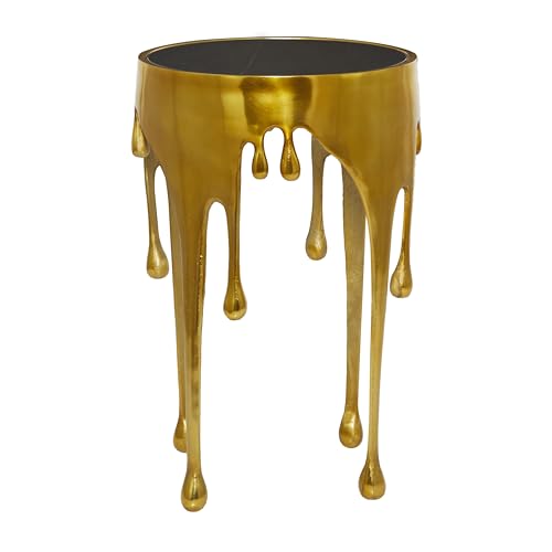 Image of Deco 79 Aluminum Metal Abstract Side Table 16 inch x 16 inch x 25 inch, Gold
