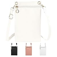 ZHITENG Sacoche Telephone Portable Femmes, Sacs Bandoulière Petit en PU Multifonctionnel, sacs de Téléphone avec Bandoulière Réglable, Pochette étanche Téléphone Pour Shopping, Voyages (Blanc cassé)