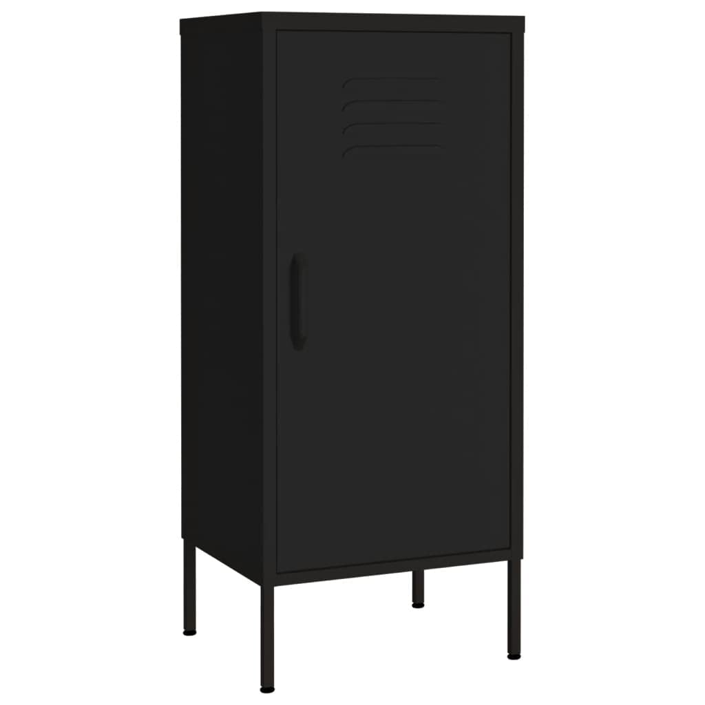 vidaXL Lagerschrank Sideboard Kommode Anrichte Stahlschrank Schrank Beistellschrank Mehrzweckschrank Bücherschrank Standschrank Schwarz 42,5x35x101,5cm Stahl