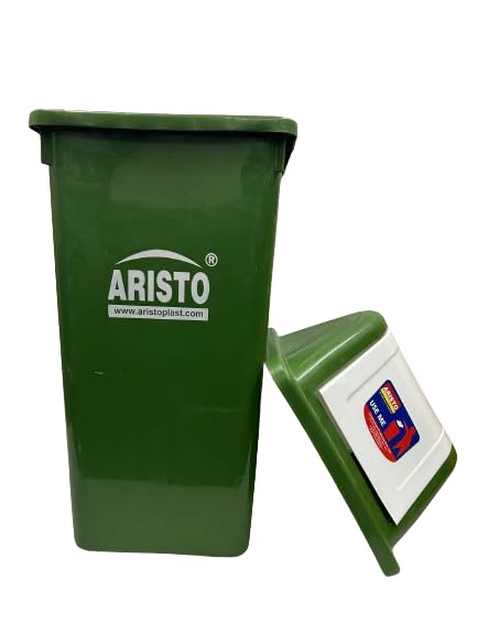 Image of ARISTO Square Swing Lid Plastic Dustbin 60 LTR (Green)
