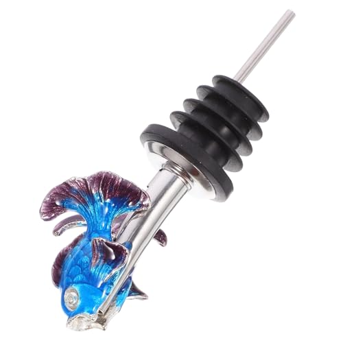 SOLUSTRE Fish Shaped Wine Aerator Spout Enamel Bottle for Wine Oil Vinegar Unique Animal Design for Home Bar Pub Use