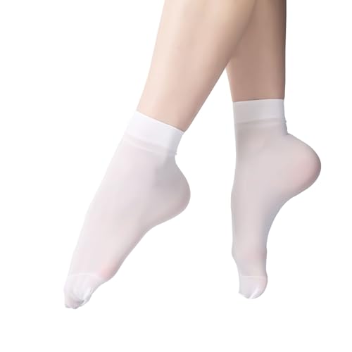 12 Pairs Sheer Nylon Socks for Women Thin Ankle Stocking Footies Transparent Silk Sheer Socks With Reinforced Toe