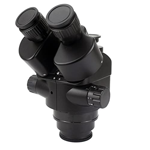 Microscope 7X-45X 3.5X-90X Simul-Focal Trinocular Microscope Zoom Stereo Microscope Head 0.5X 2.0X Auxiliary Objective Lens C-Mount Camera for PCB Soldering Phone Repair PCB Inspection(7x-45x)