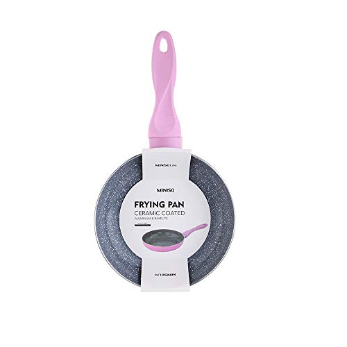 Image of MINISO 240mm Ceramic Coated Non-Stick Wok Frying Pan Cookware (Pink,9.4 * 2 * 9.4 inches)