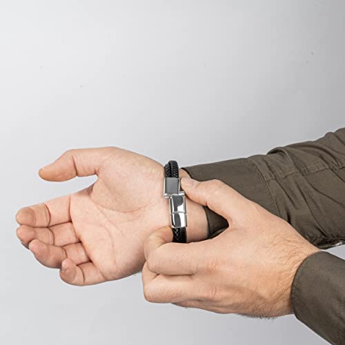 Image of SERASAR Premium Leather Bracelet Men | Stainless Steel Magnetic Clasp | Three Colors | Jewelry Box Included