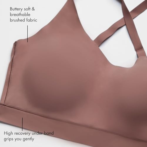Image of Floatley Cozy Adjustable Scoop Neck Plunge Convertible Bra Comfort Wirefree Seamless Bra with Embedded Pad for Women