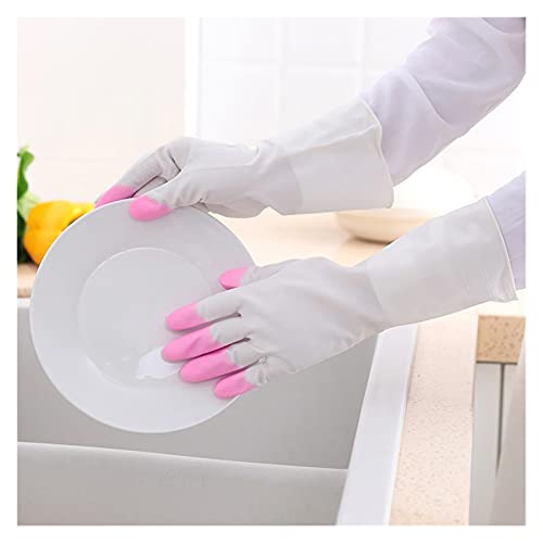 Waterdichte rubberen keukenschotel washandschoenen herbruikbare huishoudelijke badkamer reinigingshandschoenen (Color… - Image 5