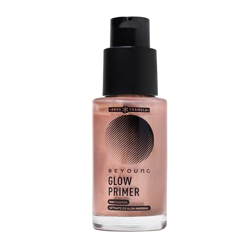 Beyoung Glow Primer Rose 30ml – Fixa a Maquiagem, Reduz Poros e Controle de Oleosidade com Niacinamida e Alga Marinha