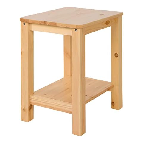 Homestyle4u 1826, Beistelltisch Nachtschrank Nachttisch Natur Holz Kiefer Holztisch Schlafzimmer Wohnzimmer Flur Bad Cover