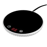 Coffee Warmer, Digital Cup Warmer with Auto Shut Off and Timing, Coffee Milk Tea Beverage (White)