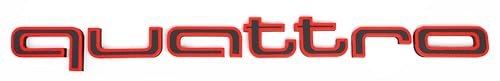 Ricreo Quattro Lettrage compatible avec calandre avant, accessoire noir avec bords rouges, installation avec attaches de câble, logo tuning compatible avec...