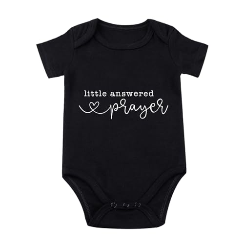 Image of Little Answered Prayer Infant Reveal Ideas Pregnancy Baby Announcement Bodysuit Girl And Boy 0-12M