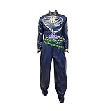 PlattsonNavy Blue Cropped Jacket Baggy Pants Belt Uniform Set Cosplay Costume US Size (Male XL)