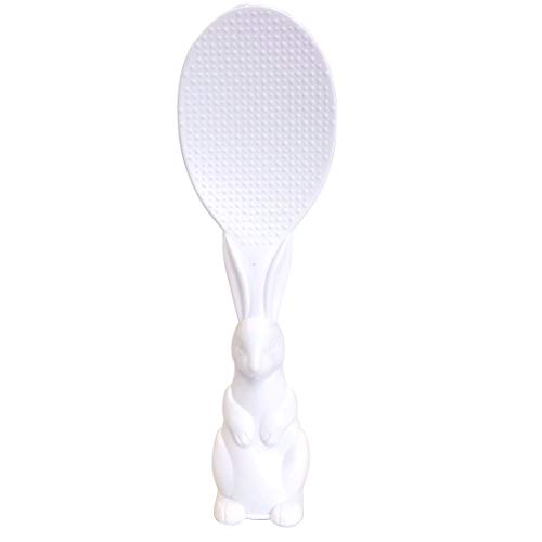 Cute Kitchen Non-Stick Rabbit Rice Paddle Spoon Tool PP Shape Standing Rice Spoon 8-inch White Rabbit