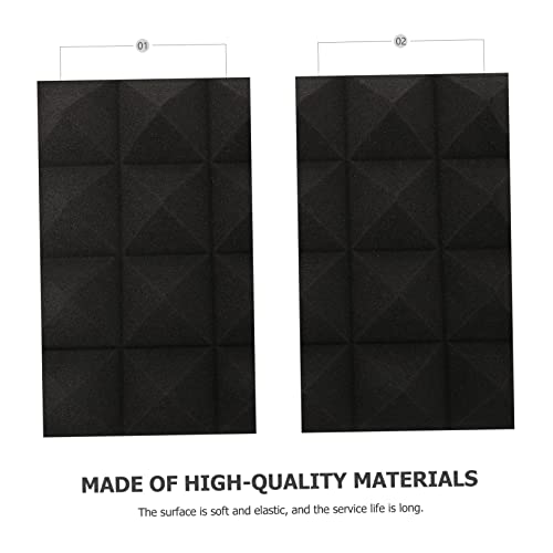 12 Piezas Paneles Acústicos de Espuma en Forma de Pirámide Negro para Estudio de Grabación miniatura 3