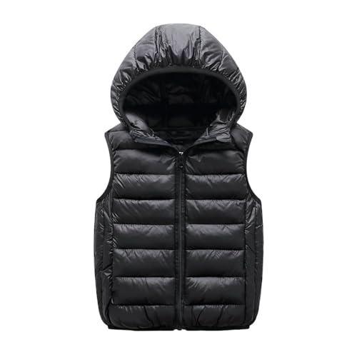 Toddler Girls Hooded Puffer Vest Lightweight Zip Up Hoodies Kids Baby Boys Warm Winter Outerwear Down Coats for 3-14 Years