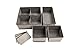 Set of 4 Organizer Bins with Dividers for Closet Dresser Drawer Inserts Bathroom Dorm or Baby Nursery; Store Socks Underwear Clothes; Clothing Organization; Organizador de Closet; (Set of 4, Gray)