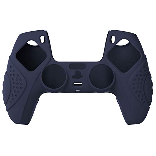 Extremerate Playvital Guardian Edition Midnight Blue Ergonomic Soft Anti-Slip Controller Silicone Case Cover For Ps5, Rubber Protector Skins With Black Joystick Caps For Ps5 Controller #TOP1