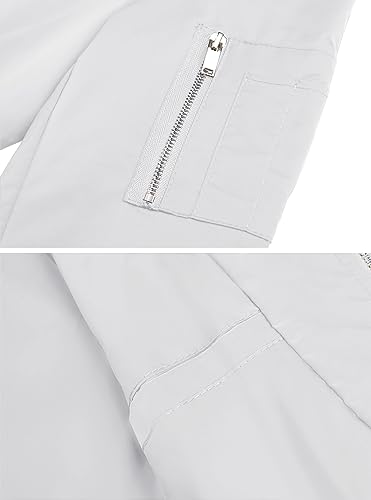Magcomsen MCS9937D-160-WHITE-L Mens White Jacket Lightweight Windbreaker Jackets Casual Bomber Jacket Light Spring Jackets,M thumb #4