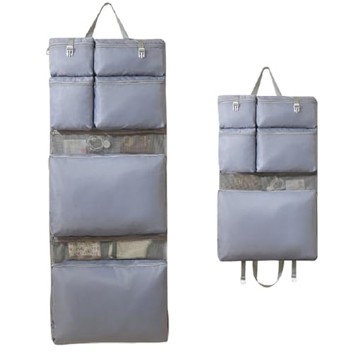 Foldable Travel Clothing Storage Bag,Multifunctional Wall-Mount Organizer Space Saving Hanging Garment Bag for Clothes Bra Underwear Socks,for Travel and Home(Blue)