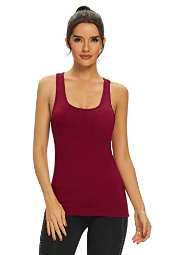 Image of Femdouce Workout Tank Tops for Women Basic Racerback Tank Top Soft Athletic Sleeveless Yoga Shirts -4Pack