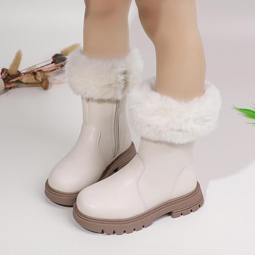 Girls Winter Boots Fashion Faux Fur Dress Shoes Warm Fur Lining Non-Slip Ankle Boots PU Leather Waterproof Boots4