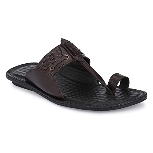 TrueYarn Genuine Leather Kolhapuri Chappals For Men| Leather Slippers For Men | Thong Sandals For Men | Stylish & Comfortable