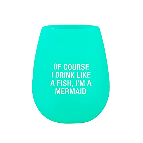 About Face Designs Hilarious Say What Collection - Silicone Wine Cup, 12.5-Ounce, Mermaid