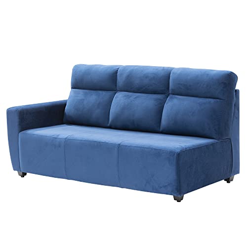Image of Wakefit Sofa Set | 3 Year Warranty | Sofa 3 Seater, 3 Seater Sofa for Living Room, Wooden Sofa Set, 3 Seater + Right Aligned, Sofa for Living Room - Belize(Fabric-Velvet : Blue)