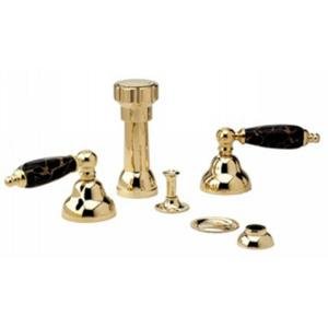 Phylrich K4158C 014 - Carrara Four Hole Bidet set W Vertical Spray Black Marble Lever Handles