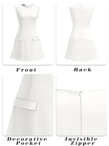 Image of oten Women's Sexy Cap Sleeve Mock Neck Mini Dress A-Line Flare Club Night Out Party Short Dresses