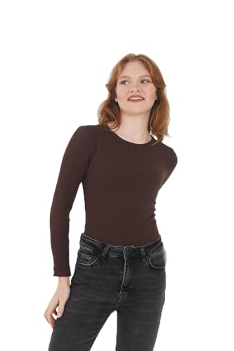 Wearflawless Kadın Bisiklet Yaka Uzun Kollu Fitilli Bluz