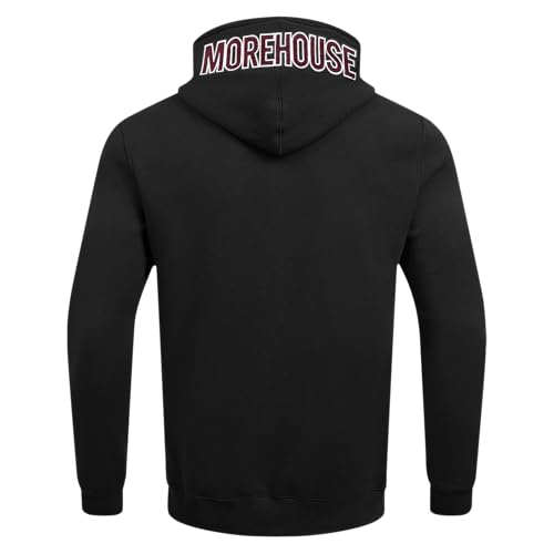 Mens College Morehouse College Classic Chenille Pull Over Hoodie Black 3Xl3
