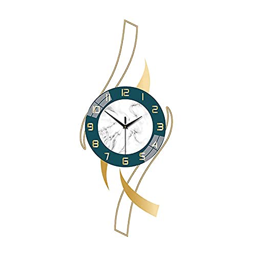 TYUHDUYUR Creative Luxury Metal Wall Clock Simple Fashion Clock Silent Sweep Seconds Movement Living Room Restaurant (S) ()