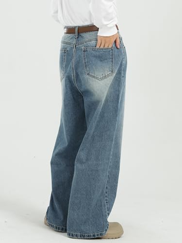 EMMIOL Baggy Jeans Men,y2k Jeans Cargo Design Wide Leg Loose Fit,Mens Denim Pants Vintage Skater Streetwear Relaxed4