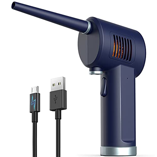 Battery Operated Air Duster, Rechargeable-Reusable Computer Cleaning Duster, Keyboard Cleaner, Portable Compressed Air, 10W Fast Charging, 6000mAh, Cordless, No Gas