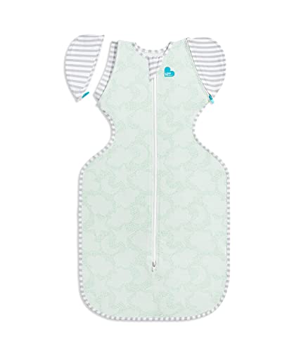 Love to Dream Transition Bag Organic 1.0 TOG, Celestial Dot Mint, Large, 19-24 lbs., Patented Zip-Off Wings, Gently Help Baby Safely Transition from Being swaddled to arms Free Before Rolling Over
