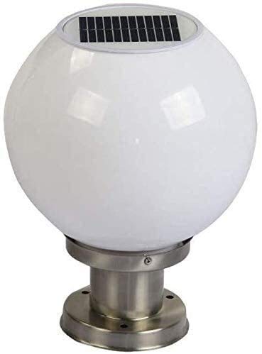 Lampe de colonne solaire en acier inoxydable IP44 pour balisage de jardin et pelouse