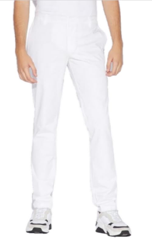 A | X ARMANI EXCHANGE Men's Basic Stretch Dobby Chino, White, 34S