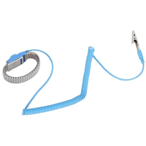 Image of Grounding Strap, Anti Static Wrist Straps Adjustable ESD Wrist Band Reusable Corded Anti Static Wrist Strap with Grounding Wire and Alligator Clip for Sensitive Electronic Equipment