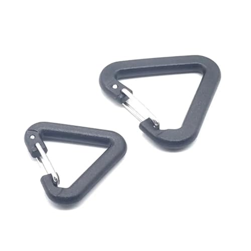 300 mosquetones triangulares de plástico para camping, senderismo, llavero, herramienta de gancho para botella para cinturón de cuero (20 mm)