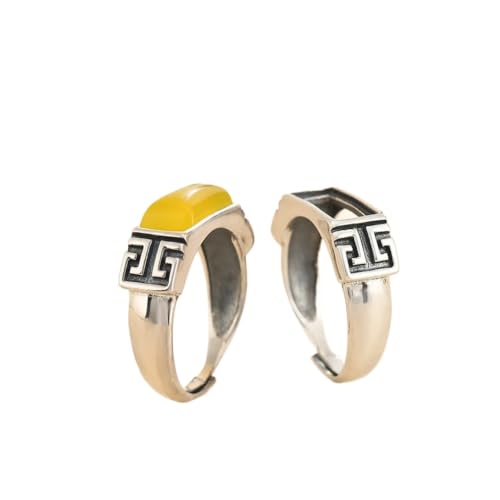 Ajuste de anillo con bisel rectangular regulable de plata de ley 4