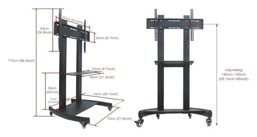 Soporte móvil para TV con ruedas y altura ajustable miniatura 4