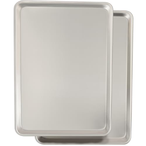 Comparison: Best Commercial Oven For Baking Cookies 5 Commercial Quality Baking Sheet Pan Set, Natural Aluminum Cookie Sheet, Umite Chef Warp Resistant Baker's Half Sheet Pan, Large Thick Cookie Tray Pans for Baking, Roasting(2 Pack, 18X13In)