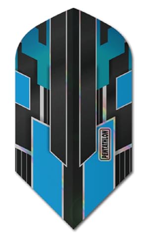 US Darts 3 Sets (9 Flights) Pentathlon Shimmer Blue 100 Micron Ex-Tough Slim Dart Flights