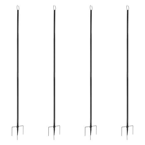4 Pali Di Illuminazione Esterni, Supporto Di Illuminazione, Set Pali Di Metallo Con Forchetta, Pali Di Illuminazione Esterna Per Appendere Luci Di Natale, Bandiere, E Altro