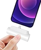 Power Bank Portable Charger iPhone with Built in Connector 5000mAh Compact External Battery Pack Compatible with iPhone13/13 mini/13 Pro Max/12/12 mini/12 Pro/SE 2020/11/11Pro/XS/XR/X/8/8(White)