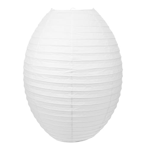 ABOOFAN Pantalla de papel de arroz de origami blanco ovalada plegable lámpara de papel pantalla iluminación suave para sala de estar decoración de fiestas tradicional china cultura japonesa